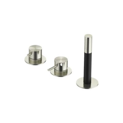 Hotbath Archie Badrandcombinatie Één Hendel Mengkraan zonder Uitloop met 2-Weg Omstel - Geborsteld RVS 316