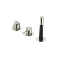 Hotbath Archie Badrandcombinatie Één Hendel Mengkraan zonder Uitloop met 2-Weg Omstel - Geborsteld RVS 316 - thumbnail