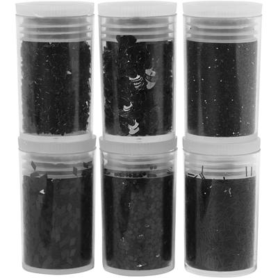 Creativ Company Glitter en pailletten, zwart, 6x5 gr/ 1 doos