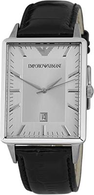 Horlogeband Armani AR2417 Leder Zwart 22mm Horlogeband Armani AR2417 Leder Zwart 22mm