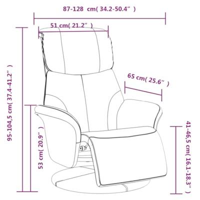 Fauteuil verstelbaar met voetensteun kunstleer crmekleurig - thumbnail