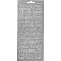 Creativ Company Stickers, nimipäivänä, vel 10x23 cm, zilver, 1 vel - thumbnail