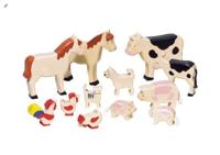 Goki houten boerderijdierenset, 12dlg. - thumbnail