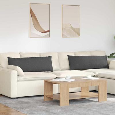 Sofa Kussens 2 pcs Donkergrijs 120 x 40 cm Katoen Stof