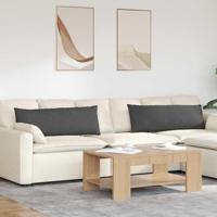 Sofa Kussens 2 pcs Donkergrijs 120 x 40 cm Katoen Stof - thumbnail