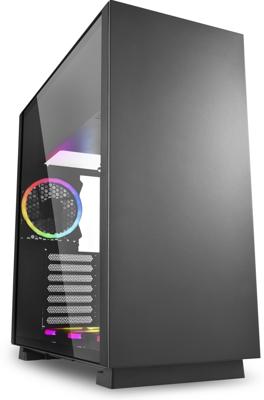 Sharkoon pure steel rgb midi tower behuizing (zwart | 2x usb-a | rgb | window)