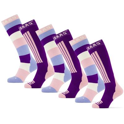 Poederbaas Skisokken 6-pack Striped Purple/Pink-39/42 Poederbaas Skisokken 6-pack Striped Purple/Pink-39/42