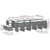 15-delige Tuinset met kussens poly rattan zwart - thumbnail