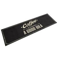 VidaXL Keukenmat wasbaar koffietekst 45x150 cm fluweel - thumbnail