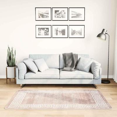VidaXL Vloerkleed wasbaar anti-slip 80x150 cm beige