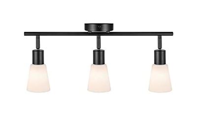 Plafond of wandspot zwart met 3 glazen kappen Nordlux Cole