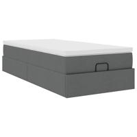 Ottoman bed met matras 90x190cm stof donkergrijs - thumbnail