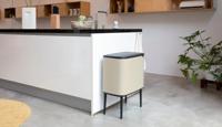 Brabantia bo touch bin 11+23 liter soft beige - thumbnail