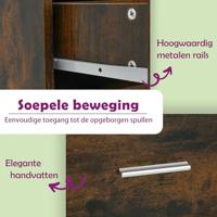 Wandkasten 2 st 102x30x20 bewerkt hout gerookt eikenkleurig - thumbnail