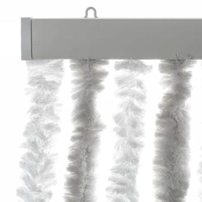 VidaXL Vliegengordijn 100x200 cm chenille lichtgrijs en wit VidaXL Vliegengordijn 100x200 cm chenille lichtgrijs en wit