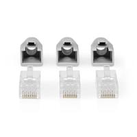 RJ45-Connector | RJ45 Pass Through | Stevig/Gesnoerd UTP CAT6 | Recht | Verguld | 10 Stuks | PVC | Grijs - thumbnail