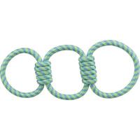 Trixie aquatoy touw trekspeeltje ringen polyester geel / groen - thumbnail