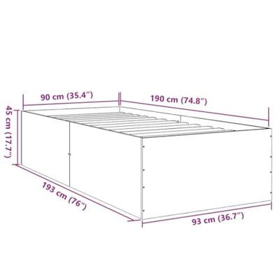 Bedframe bewerkt hout sonoma eikenkleurig 90x190 cm