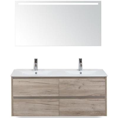 Dante Badmeubelset 120 cm - Craft Oak - Keramische Wastafel Wit Enjoy met Sence Spiegel