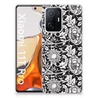 Xiaomi 11T | 11T Pro | TPU Case | Black Flowers - thumbnail