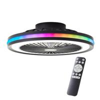 Brilliant G99280/06 Palmero LED-plafondlamp met ventilator LED-module 40 W Zwart - thumbnail