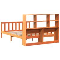 Bed met boekenkast zonder matras hout wasbruin 150x200 cm - thumbnail