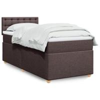 Boxspring met matras stof donkerbruin 80x200 cm - thumbnail
