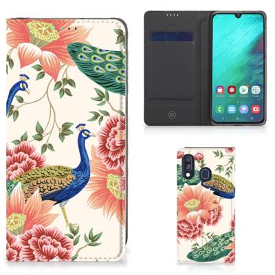 Smartphone hoesje voor Samsung Galaxy A40 Pink Peacock