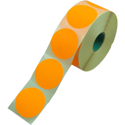 Sluitzegel / sticker / etiket rond 62mm 1500 stuks fluor oranje