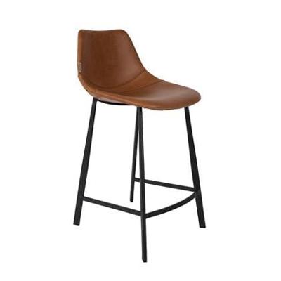 Dutchbone Barkruk 'Franky' PU (zithoogte 65cm), kleur Bruin