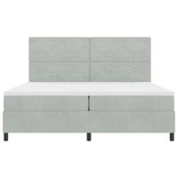 Boxspring bed met matras Lichtgrijs 200 x 200 cm Fluweel - thumbnail