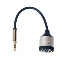 LogiLink CA1100 Kabel Jackplug Audio Adapter [1x Jackplug male 3,5 mm - 2x Jackplug female 3,5 mm] Zwart - thumbnail