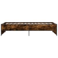 Bedframe bewerkt hout en metaal gerookt eikenkleurig 90x190 cm - thumbnail