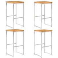 VidaXL Barstoelen 4 st massief acaciahout en roestvrij staal - thumbnail
