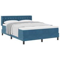 Boxspringbed met Matras Zwart 100x200 cm Fluweel Donkerblauw - thumbnail