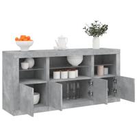 Dressoir met LED-verlichting 142,5x37x67 cm betongrijs - thumbnail