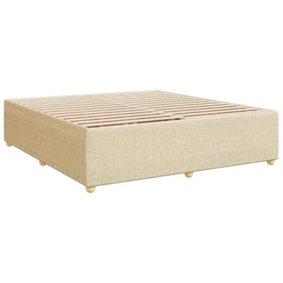 Boxspring met matras stof crèmekleurig 200x200 cm