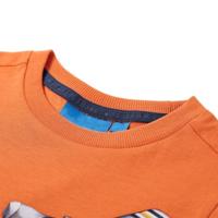 Kindershirt met lange mouwen vliegtuigprint 104 donkeroranje - thumbnail