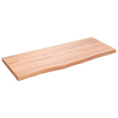 VidaXL Wastafelblad 100x40x(2-4) cm behandeld massief hout lichtbruin