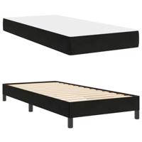 Boxspringbed met matras met matras Zwart 100 x 200 cm Fluweel - thumbnail