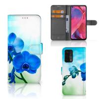 OPPO A54 5G | A74 5G | A93 5G Hoesje Orchidee Blauw - Cadeau voor je Moeder - thumbnail