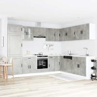 14-delige Keukenkastenset Porto bewerkt hout betongrijs - thumbnail