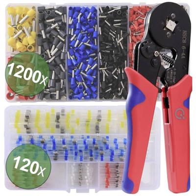 Quadrios 22T008 22T008 Krimptangset Adereindhulzen 0.25 tot 10 mm² Incl. assortiment adereindhulzen Quadrios 22T008 22T008 Krimptangset Adereindhulzen 0.25 tot 10 mm² Incl. assortiment adereindhulzen
