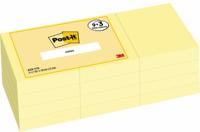 Post-It Notes, 100 vel, ft 38 x 51 mm, geel, 8 + 4 GRATIS - thumbnail
