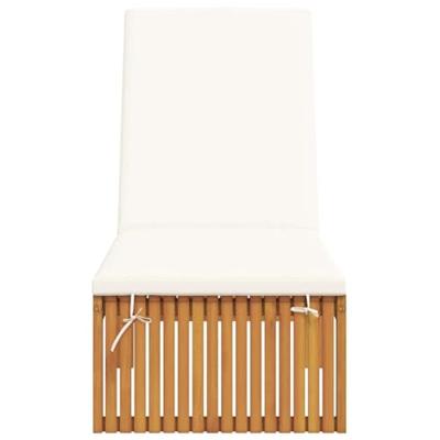 Ligstoel met kussen Bruin 200 x 55 x 94cm Massief acaciahout