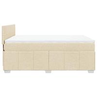 Boxspring met matras stof crèmekleurig 160x200 cm - thumbnail