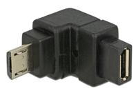 Delock 65668 Adapter USB 2.0 Micro-B male > USB 2.0 Micro-B female schuin naar beneden - thumbnail