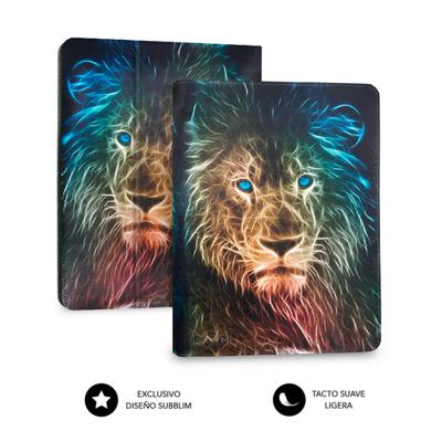 SUBBLIM Beschermhoes voor tablet 11 inch, met bluetooth-toetsenbord, Spaans toetsenbord, elastiek, oplaadpoort, ultra dun, Keytab Pro Trendy Leon