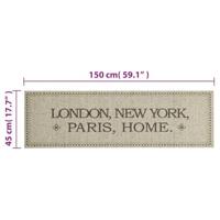 VidaXL Keukenmat wasbaar home-tekst 45x150 cm fluweel - thumbnail