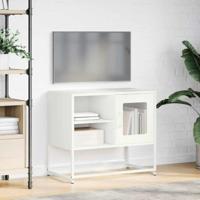Tv-meubel 68x39x60,5 cm staal wit - thumbnail